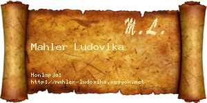 Mahler Ludovika névjegykártya